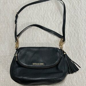 Michael Kors Black Crossbody Bag with Gold Accents